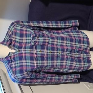 Aerie plaid long sleeve button up